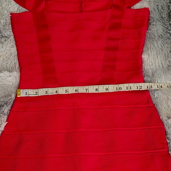 Rachael G. Red Stretch Square Neck Dress - Picture 9 of 13